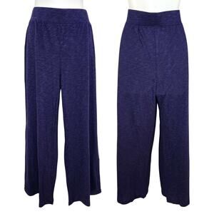 Colleen Lopez Women's Wide Leg Cropped Pant Bright Navy Size M NWOT